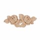 Ornement bois sculpté double rose 6,5x16cm 