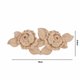 Ornement bois sculpté double rose 6,5x16cm 