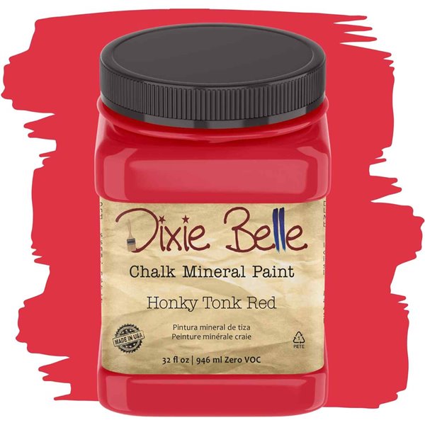 Peinture Dixie Belle rouge Honky Tonk Red 8oz 237ml