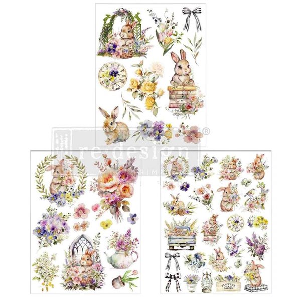 Transfert pelliculable Redesign Hop Into Spring 21x28cm x3fe