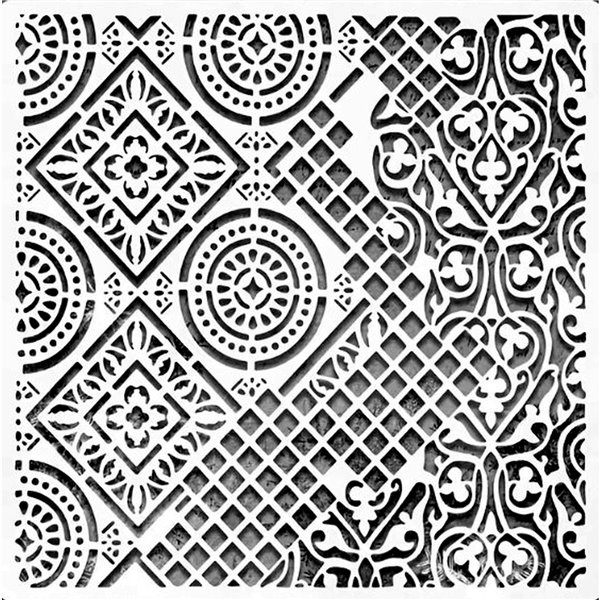 Pochoir décoratif carreaux de ciment 30x30cm