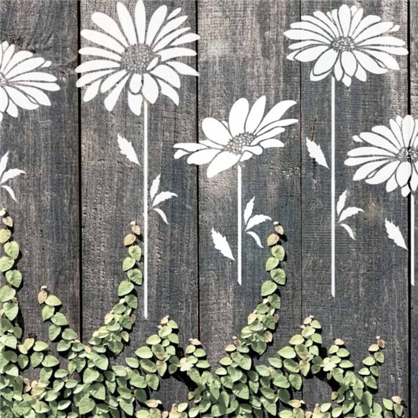 Pochoir décoratif marguerites en 5 pièces composables