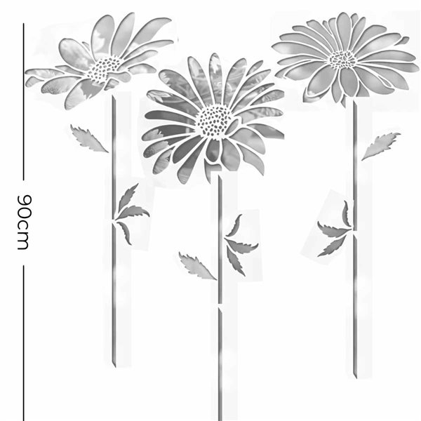 Pochoir décoratif marguerites en 5 pièces composables
