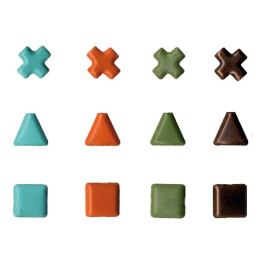 Attaches parisiennes turquoise kaki rouille cuivre 4mm Attaches parisiennes turquoise kaki rouille cuivre 4mm