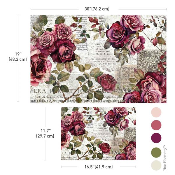 Papier fibre pour découpage Redesign Crimson Elegance 2 formats