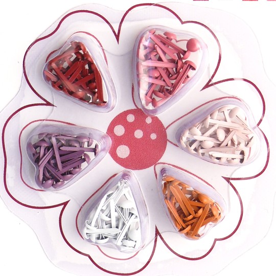 Attaches parisiennes rouge 6 couleurs 2mm Attaches parisiennes rouge 6 couleurs 2mm