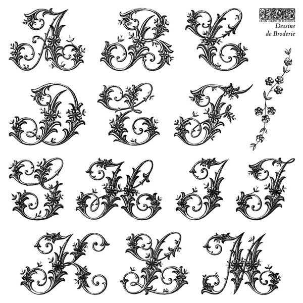 Tampons IOD Dessins de broderie 15x15cm set multiples tampons sur 4 planches / SUR COMMANDE