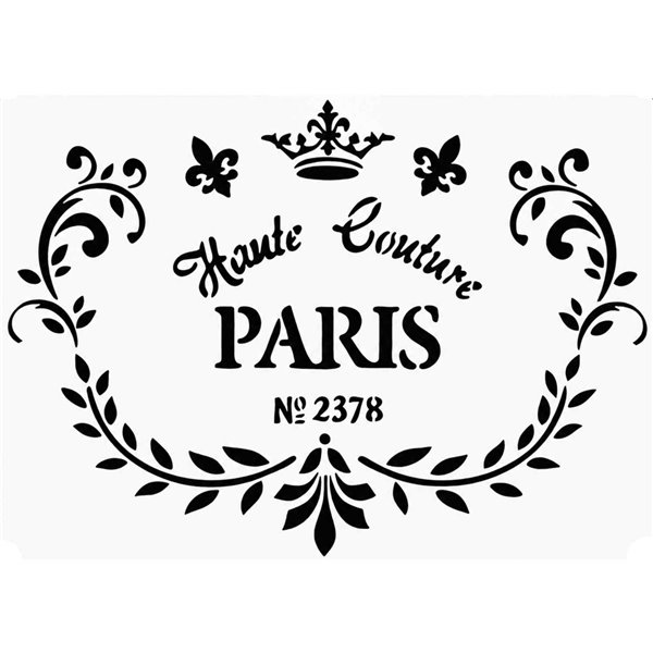 Pochoir décoratif Haute Couture Paris 20x30cm