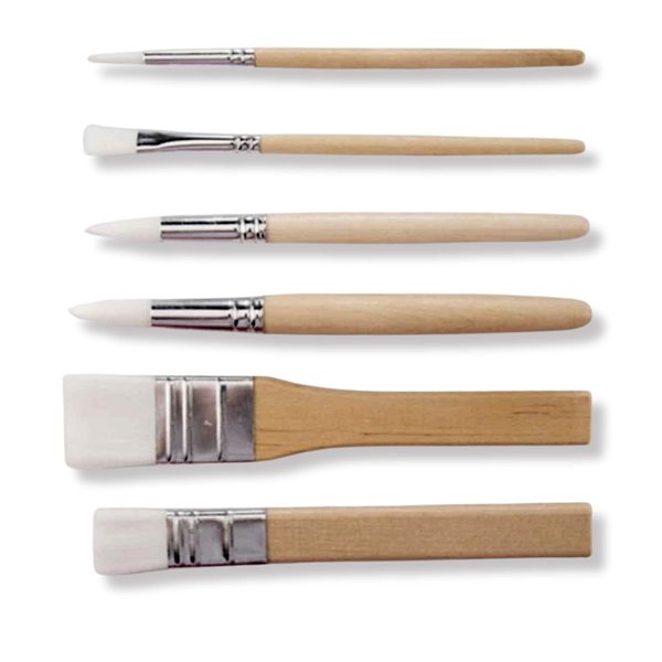 Set de 6 pinceaux de précision ronds & plats Vintage Paint