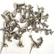 Attaches parisiennes argent 2 tailles 4 & 8mm 75pcs