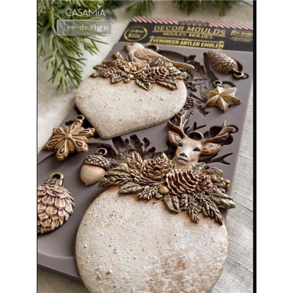 Moule silicone ReDesign Evergreen Antler Emblem 12.7x20.3cm