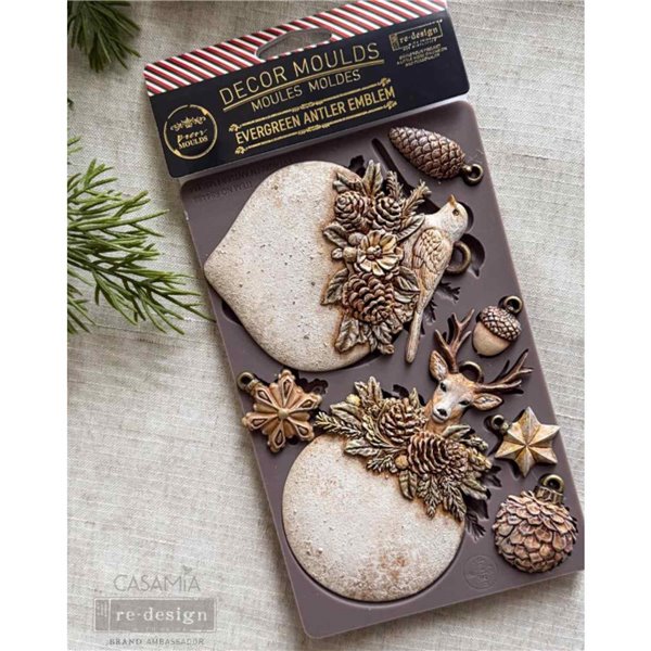 Moule silicone ReDesign Evergreen Antler Emblem 12.7x20.3cm