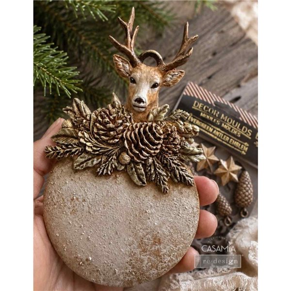Moule silicone ReDesign Evergreen Antler Emblem 12.7x20.3cm