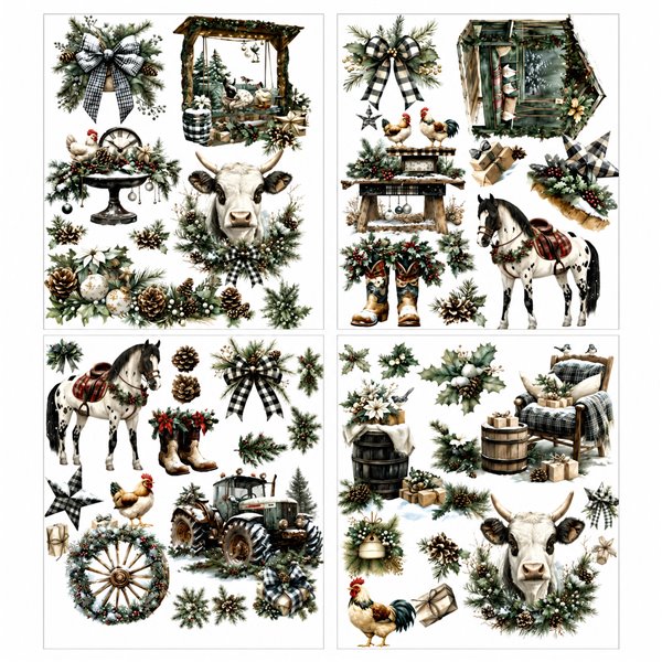Transfert pelliculable Redesign Noël Rustic Noel 21x28cm x4fe