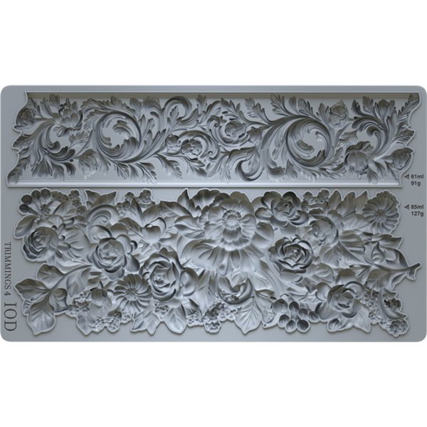 Moule silicone IOD Trimmings 4 ligne éléments floraux