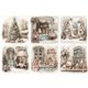 Assortiment papiers de riz Noël x6 15x15cm scènes