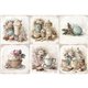 Assortiment papiers de riz x6 15x15cm Cupcackes