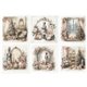 Assortiment papiers de riz x6 15x15cm casse noisettes de Noël