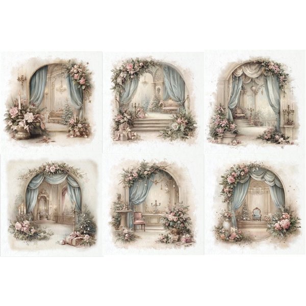 Assortiment papiers de riz x6 15x15cm entrées en alcove