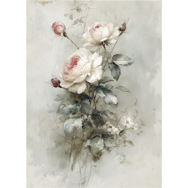 Papier de riz A4 magnifiques roses
