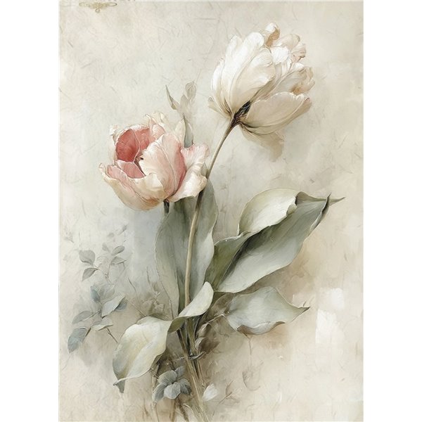 Papier de riz A4 magnifiques tulipes