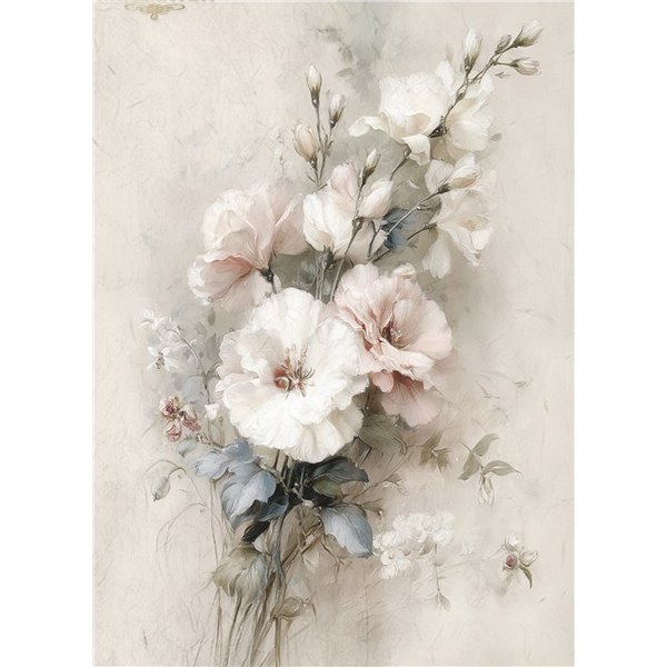 Papier de riz A4 magnifiques lisianthus
