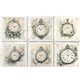Assortiment papiers de riz x6 15x15cm Horloge