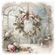 Assortiment papiers de riz Noël x6 15x15cm arbres et couronnes