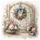 Assortiment papiers de riz Noël x6 15x15cm arbres et couronnes