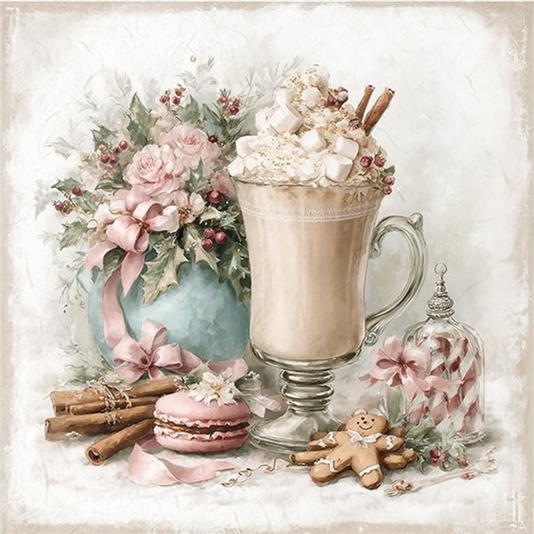 Assortiment papiers de riz x6 15x15cm Cupcackes