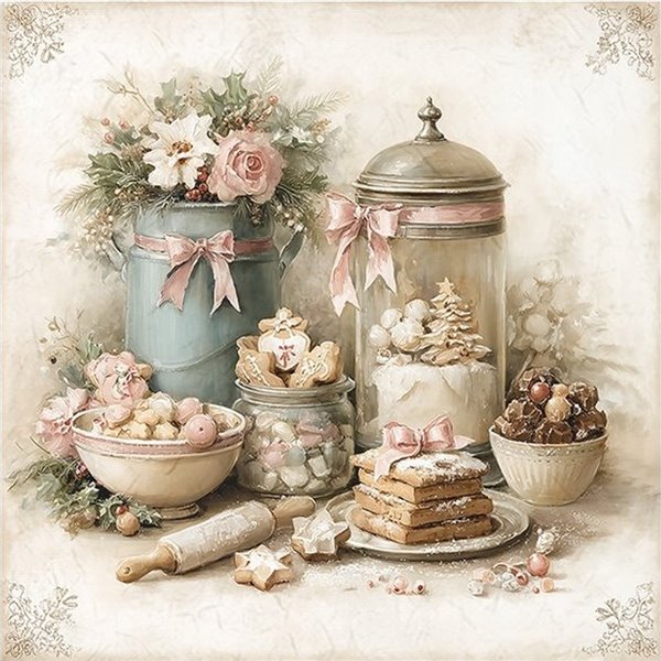 Assortiment papiers de riz x6 15x15cm Cupcackes