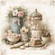 Assortiment papiers de riz x6 15x15cm Cupcackes