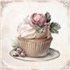 Assortiment papiers de riz x6 15x15cm Cupcackes