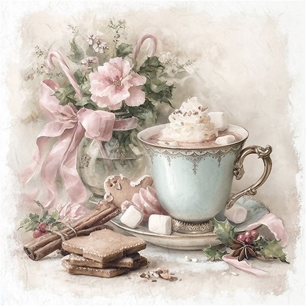 Assortiment papiers de riz x6 15x15cm Cupcackes