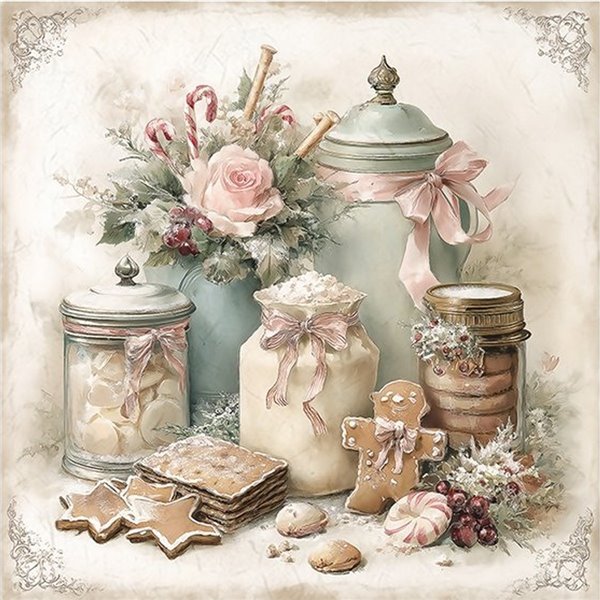 Assortiment papiers de riz x6 15x15cm Cupcackes