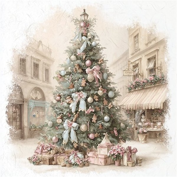 Assortiment papiers de riz Noël x6 15x15cm scènes
