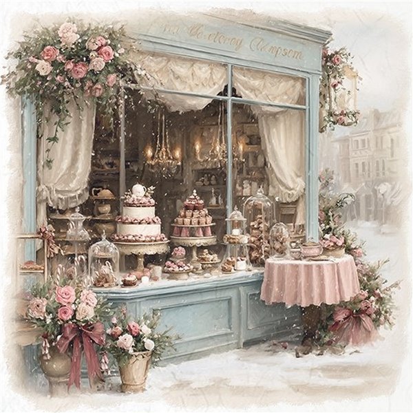 Assortiment papiers de riz Noël x6 15x15cm scènes