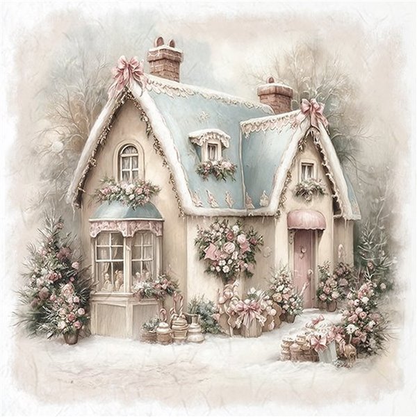 Assortiment papiers de riz Noël x6 15x15cm scènes