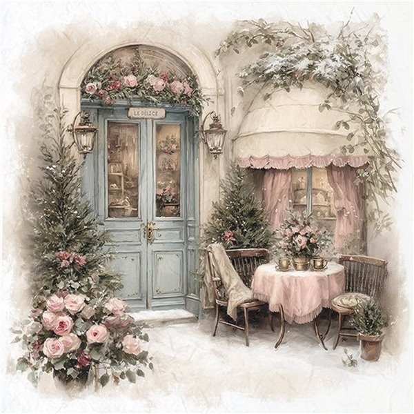 Assortiment papiers de riz Noël x6 15x15cm scènes