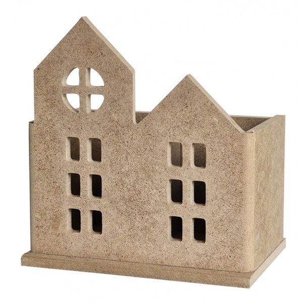 Boite de 2 Maisons en bois MDF à décorer 18x16x9cm