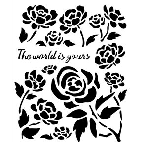 Pochoir scrapbooking fleurs Stamperia Timeless roses 20x25cm