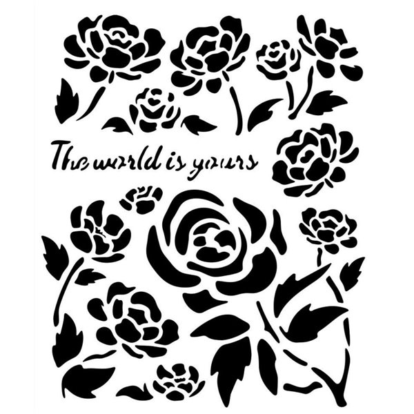 Pochoir scrapbooking fleurs Stamperia Timeless roses 20x25cm