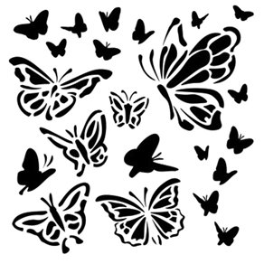 Pochoir Stamperia House of Roses papillon 12x12cm