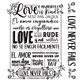 Tampon clear motifs love never fails 2 tampons Stamperia