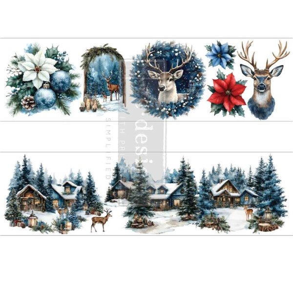 Transfert luxe Redesign Noël Blue Ridge Winter 2 fe 8x29cm