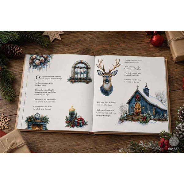 Transfert pelliculable Redesign Quiet Country Blue 21x28cm 3fe+1 en BONUS