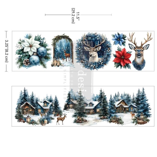 Transfert luxe Redesign Noël Blue Ridge Winter 2 fe 8x29cm