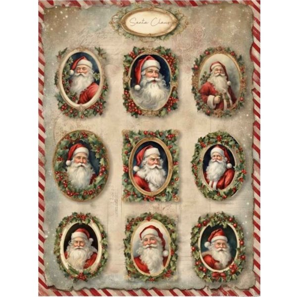 Papier de riz Portraits du Père Noël A3 30x41cm