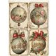 Papier de riz Boules Village d'Hiver A3 30x41cm