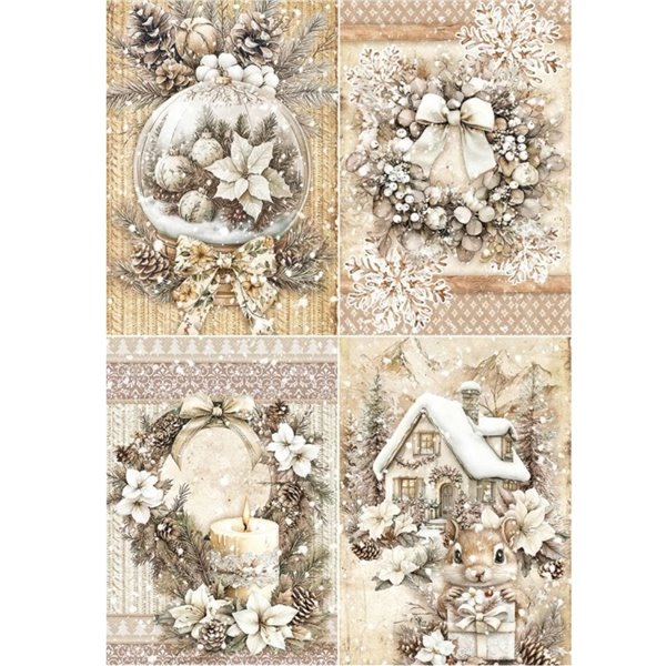 Papier de riz Ciao Bella A4 Winter Season Cards